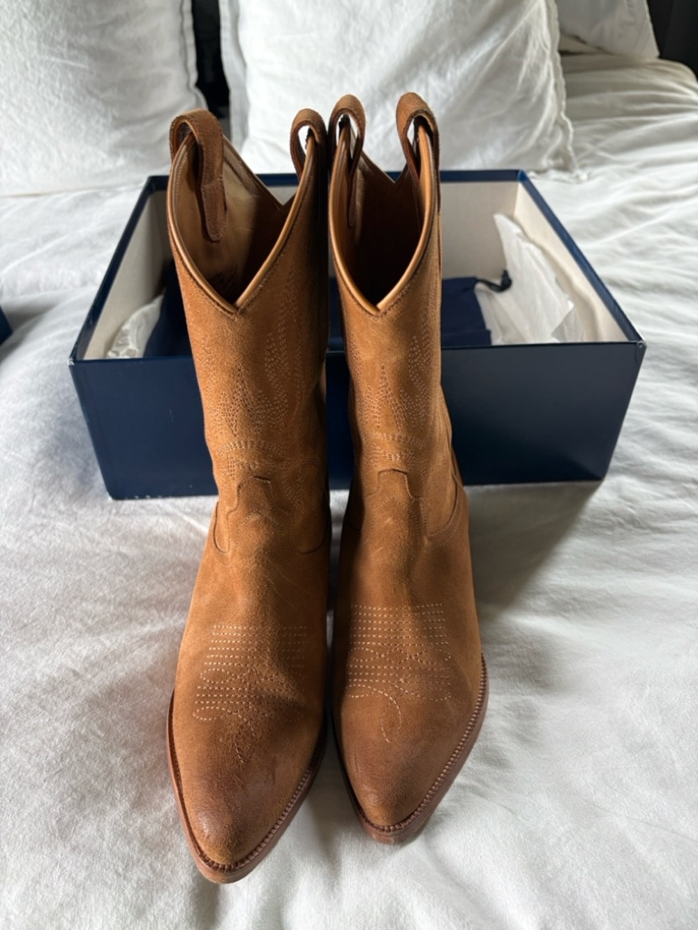 Polo by Ralph Lauren Navy and Gold Heeled Boots Box